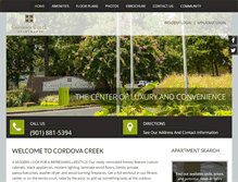 Tablet Screenshot of cordovacreekliving.com